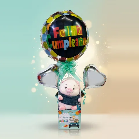 Arreglo Feliz Cumpleaños con chanchito