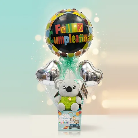 Arreglo Feliz Cumpleaños con peluche
