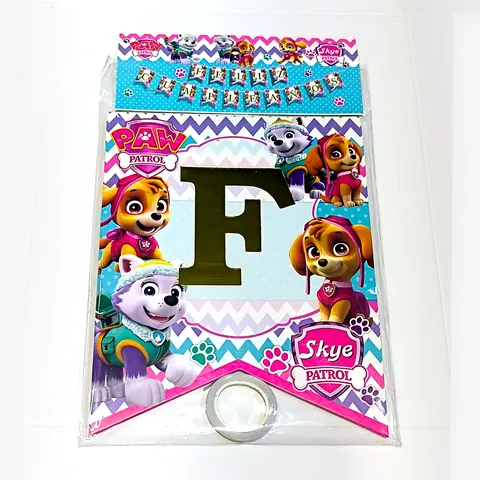 Banderín Feliz Cumpleaños Paw Patrol Skye, en su empaque