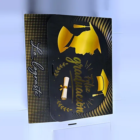 Caja Graduación negra y dorada