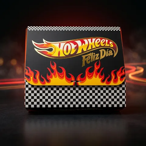Caja Hot Wheels Feliz Día llamas