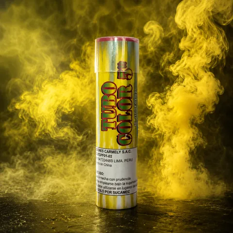 Humo de colores amarillo