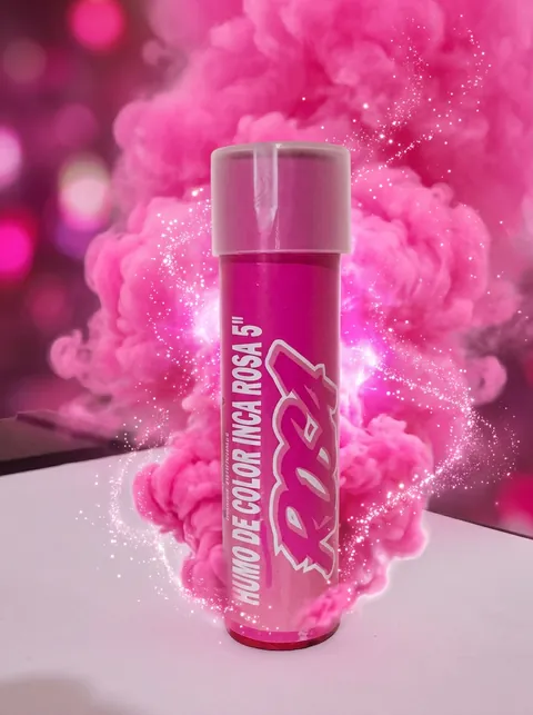 Humo de colores rosado