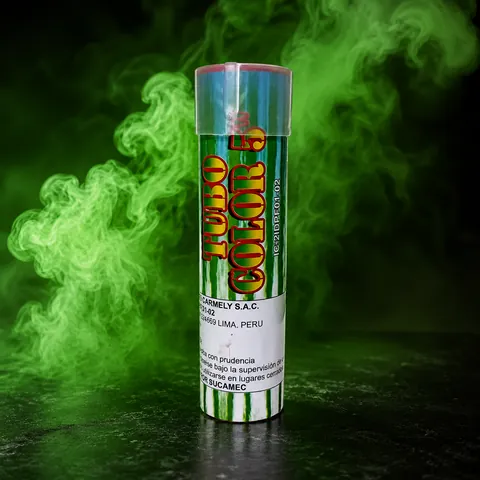 Humo de colores verde