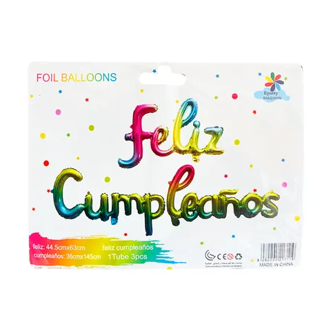 Globo Feliz Cumpleaños color Multicolor