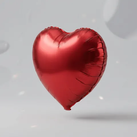 Globo metálico corazón N°4 color rojo