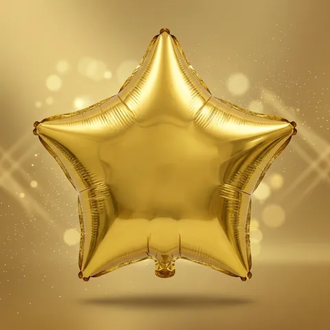 Globo metálico estrella N°4 color dorado