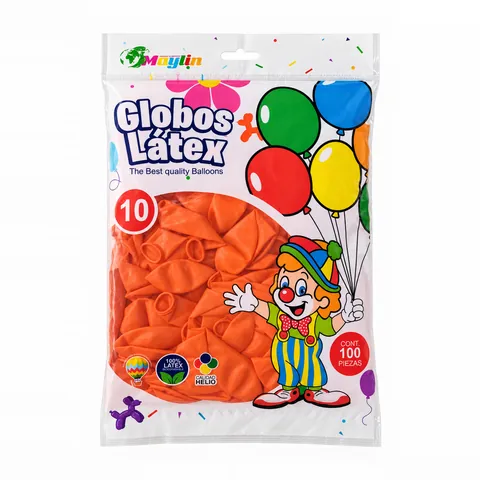 Globos N°10 Maylin naranja, en su empaque