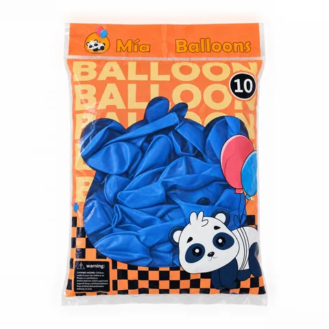 Globos N°10 Mía Balloons azul, en su empaque