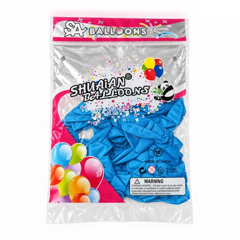 Globos N°10 SA Balloons color azul, en su empaque