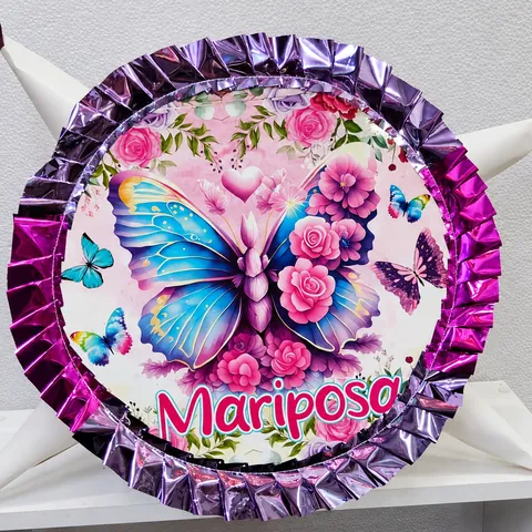 Piñata Mariposa con bordes metálicos