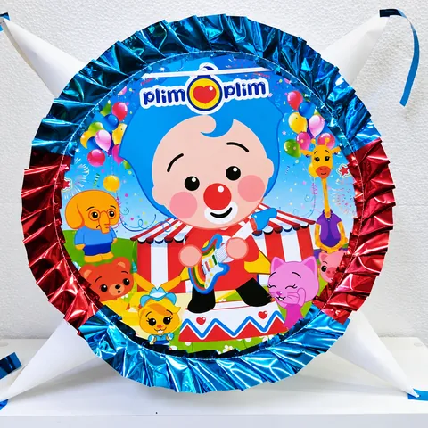 Piñata Plim Plim con bordes metálicos