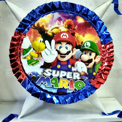 Piñata Super Mario con bordes metálicos