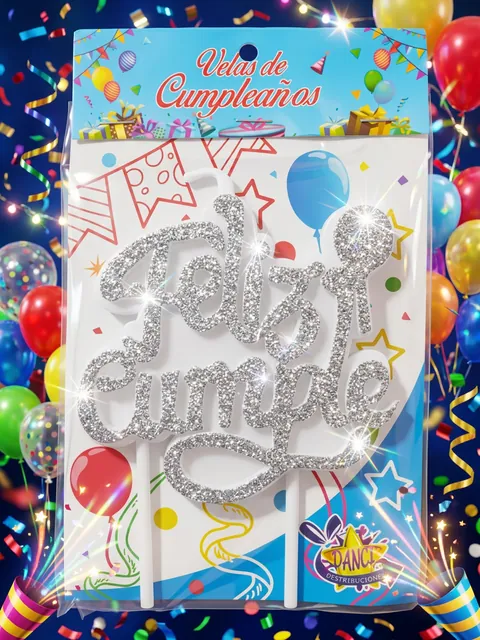 Vela Feliz Cumpleaños blanco