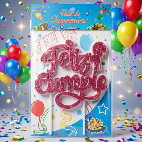 Vela Feliz Cumpleaños rojo