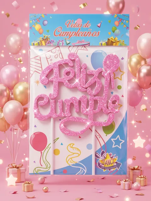 Vela Feliz Cumpleaños rosa
