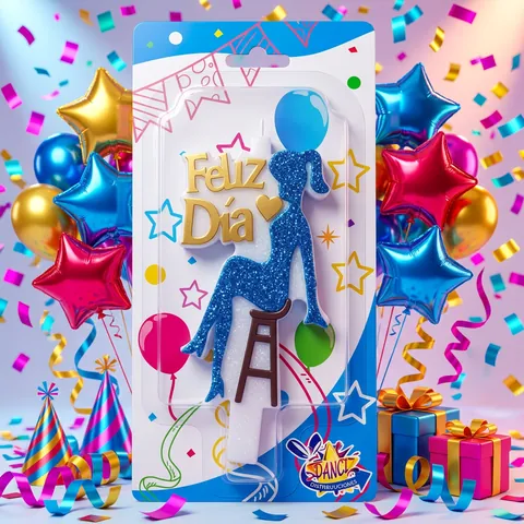 Vela Feliz Día Mujer azul