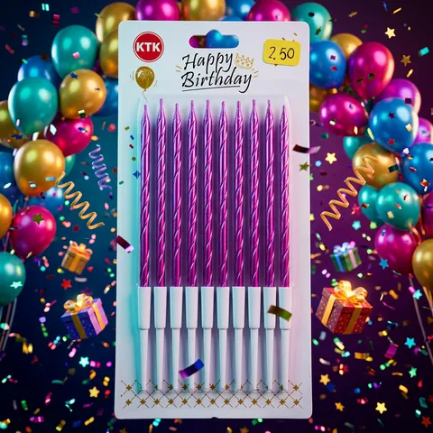 Kit velas delgadas moradas x10