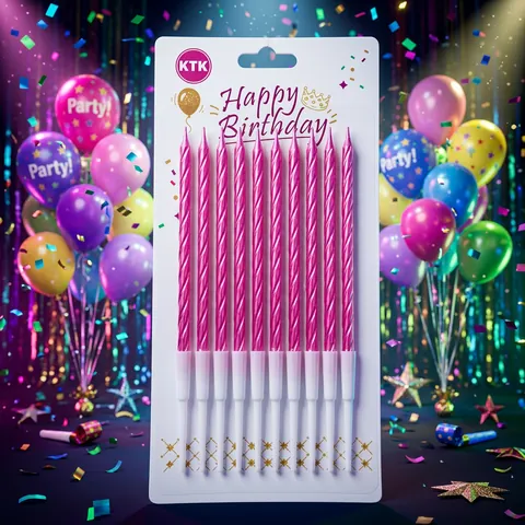 Kit velas delgadas rosadas x10