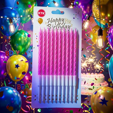 Kit velas delgadas rosa x10