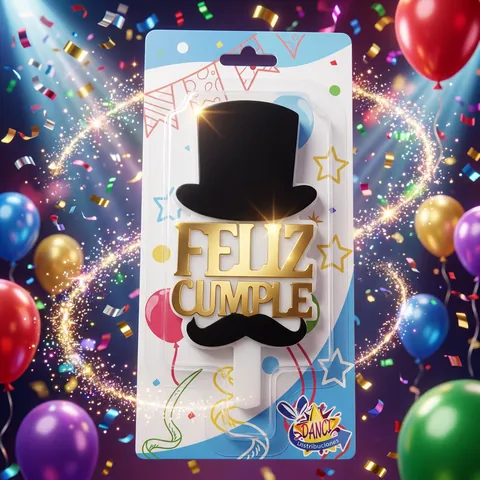 Vela sombrero Feliz Cumpleaños dorado