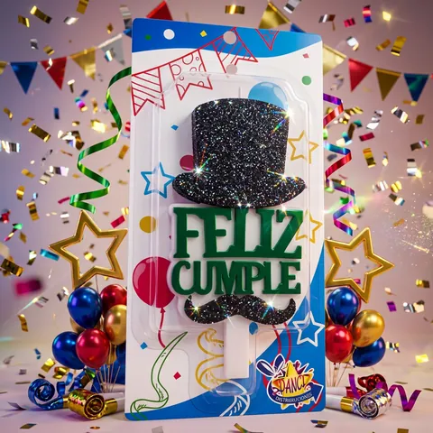 Vela sombrero Feliz Cumpleaños verde